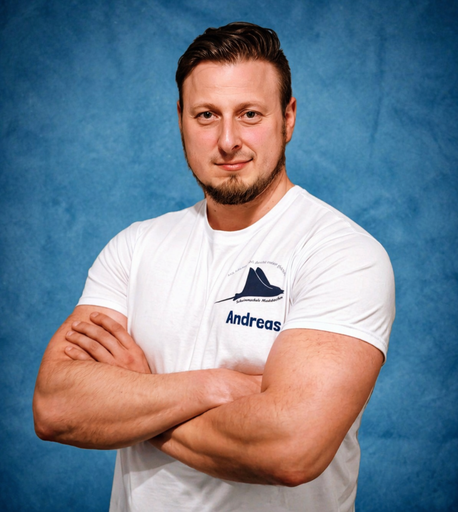 Andreas Schadt, diplomierter Schwimmlehrer (DSLV) und Gründer der Schwimmschule Mantarochen